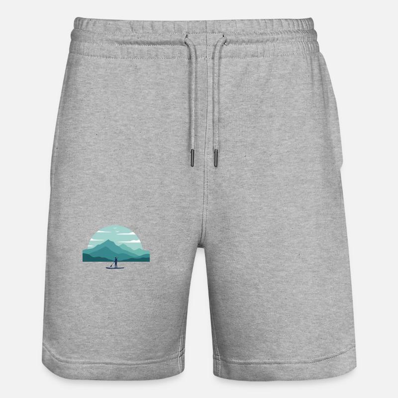 Paddleboard Aube sur les sommets - Short de jogging bio TRAINER Stanley/Stella unisexe - gris chiné