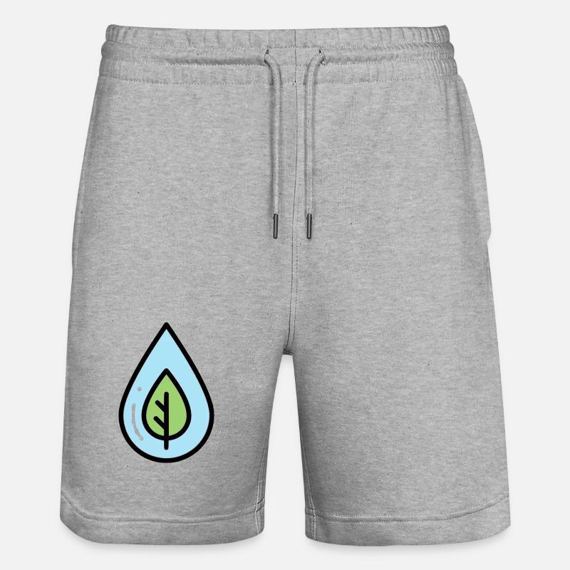 Wassertropfen Blatt Öko - Stanley/Stella Unisex Bio Joggingshorts Trainer  - Grau meliert