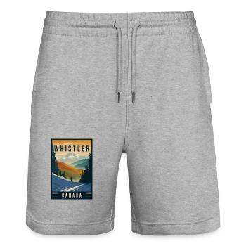 Winter Wonderland Whistler in Kanada - Stanley/Stella Unisex Bio Joggingshorts Trainer  - Grau meliert - Vorne - Nik (191cm) & Marisol (170cm)