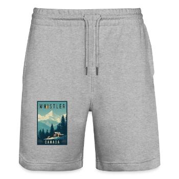 Entdecken Sie den Winter Wonderland Whistler in Kanada - Stanley/Stella Unisex Bio Joggingshorts Trainer  - Grau meliert - Vorne - Nik (191cm) & Marisol (170cm)