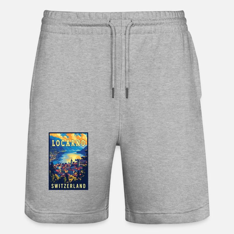 Découvrez la tranquillité à Locarno - Suisse - Short de jogging bio TRAINER Stanley/Stella unisexe - gris chiné