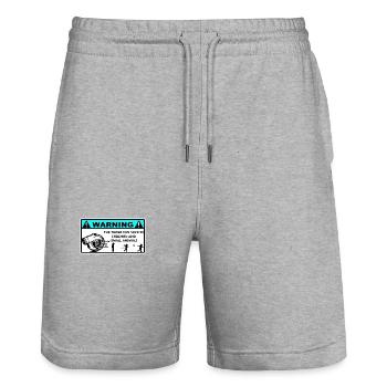 stickers - Stanley/Stella Trainer Unisex Organic Jogging Shorts - heather grey - Front - Nik (191cm) & Marisol (170cm)