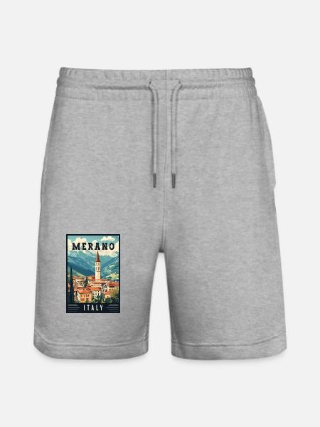 Experience Breathtaking Merano in Italy - Stanley/Stella Trainer Unisex Organic Jogging Shorts - heather grey