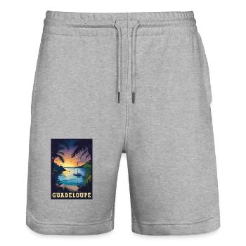 Entdecken Sie die Schönheit der Insel Guadeloupe - Stanley/Stella Unisex Bio Joggingshorts Trainer  - Grau meliert - Vorne - Nik (191cm) & Marisol (170cm)