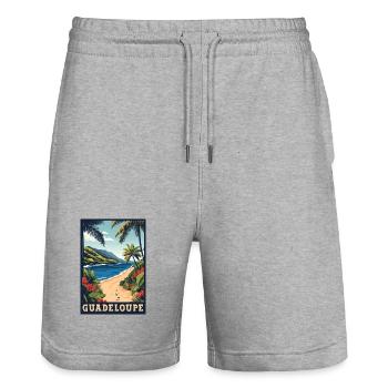 Erleben Sie die Schönheit der Insel Guadeloupe - Stanley/Stella Unisex Bio Joggingshorts Trainer  - Grau meliert - Vorne - Nik (191cm) & Marisol (170cm)
