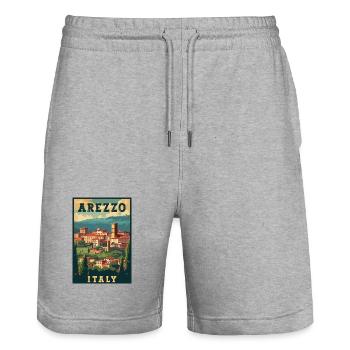 Entdecken Sie Arezzo in Italien Travel Art - Stanley/Stella Unisex Bio Joggingshorts Trainer  - Grau meliert - Vorne - Nik (191cm) & Marisol (170cm)