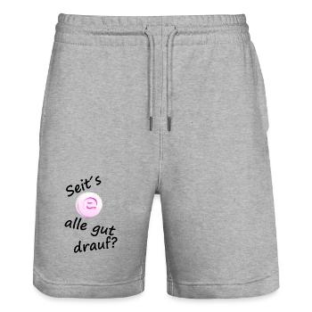 Seits E Alle Gut Drauf – Techno Design - Stanley/Stella Unisex Bio Joggingshorts Trainer  - Grau meliert - Vorne - Nik (191cm) & Marisol (170cm)