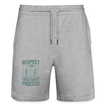 Respect du processus de traitement Traitement de l’eau - Short de jogging bio TRAINER Stanley/Stella unisexe - gris chiné - Devant - Nik (191cm) & Marisol (170cm)