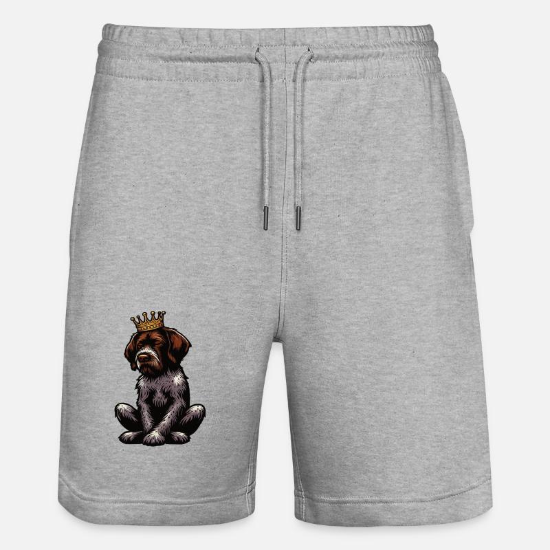 Deutsch Drahthaar Deutsch-Drahthaar Besitzer - Stanley/Stella Unisex Bio Joggingshorts Trainer  - Grau meliert