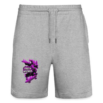 Fresh Wizard - Stanley/Stella Unisex Bio Joggingshorts Trainer  - Grau meliert - Vorne - Nik (191cm) & Marisol (170cm)