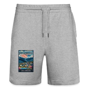 Erleben Sie die Landschaft von Breckenridge in Colorado - Stanley/Stella Unisex Bio Joggingshorts Trainer  - Grau meliert - Vorne - Nik (191cm) & Marisol (170cm)