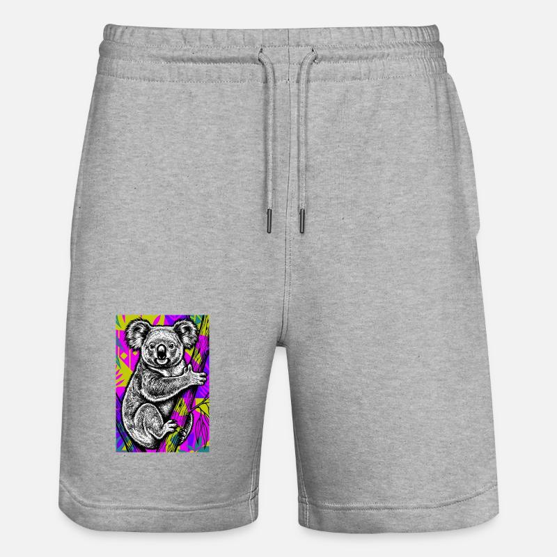 Koala - Stanley/Stella Unisex Bio Joggingshorts Trainer  - Grau meliert