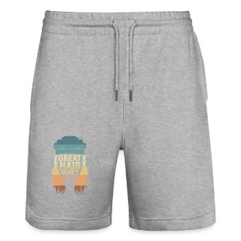 Coupe mullet coupe mulet - Short de jogging bio TRAINER Stanley/Stella unisexe - gris chiné - Devant - Nik (191cm) & Marisol (170cm)