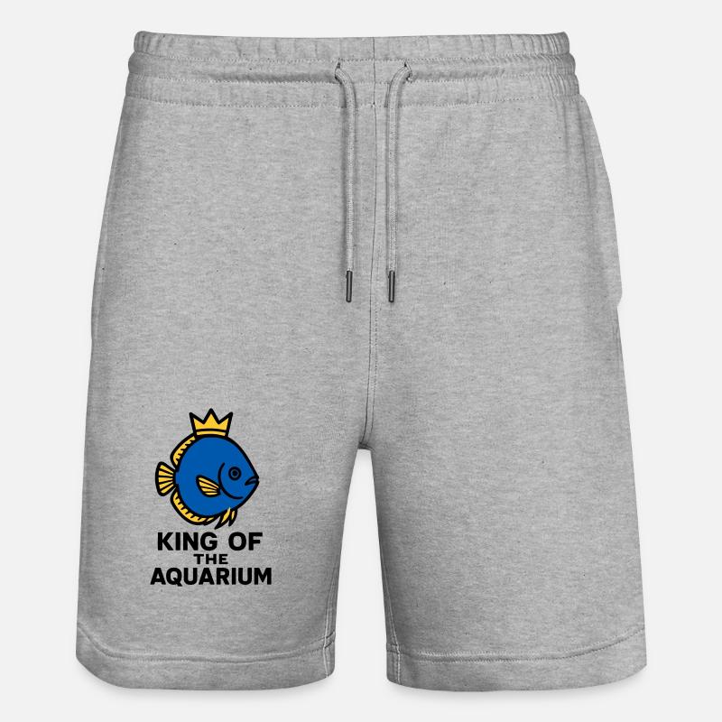 Il Re del Pesce Disco Coronato dell'Acquario - Pantaloncini da jogger ecologici unisex Trainer di Stanley/Stella - grigio melange