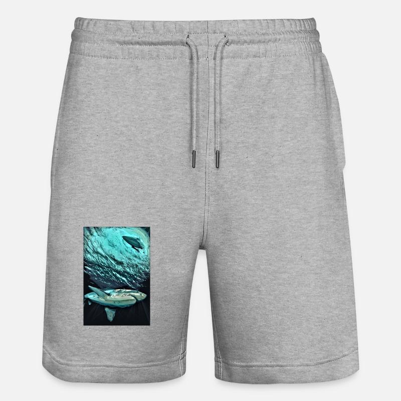 Dynamique des requins sous-marins turquoise - Short de jogging bio TRAINER Stanley/Stella unisexe - gris chiné