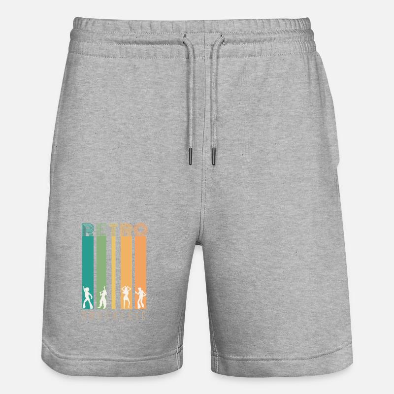 Retro Barres et Silhouettes Nostalgie - Short de jogging bio TRAINER Stanley/Stella unisexe - gris chiné