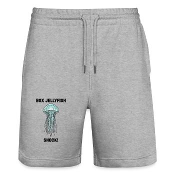 Meduse Boite Box Jellyfish Shock Ocean - Stanley/Stella Unisex Bio Joggingshorts Trainer  - Grau meliert - Vorne - Nik (191cm) & Marisol (170cm)