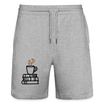 Books Coffee Mug Reading Book Club Bookworm - Stanley/Stella Trainer Unisex Organic Jogging Shorts - heather grey - Front - Nik (191cm) & Marisol (170cm)