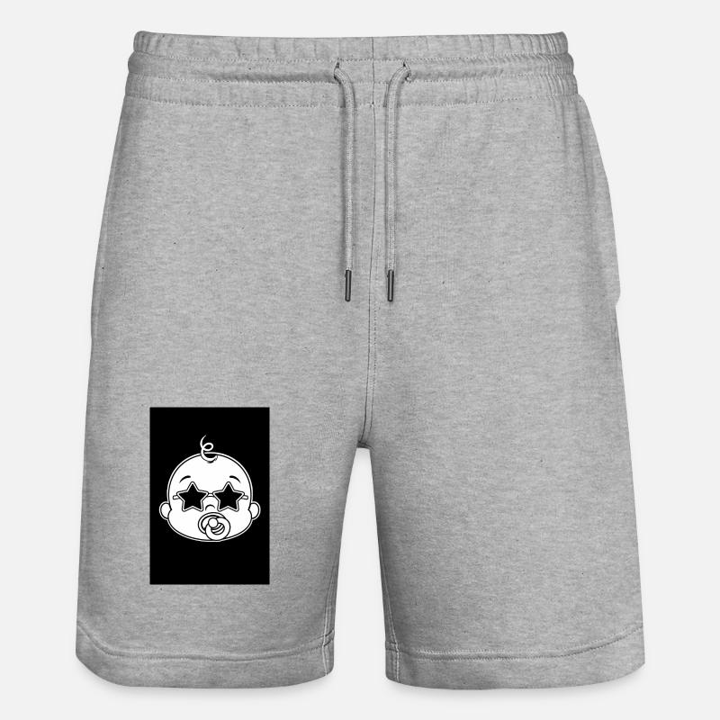 Bébé Étoiles et Sucette - Short de jogging bio TRAINER Stanley/Stella unisexe - gris chiné