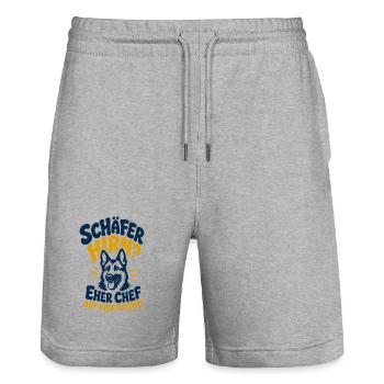 Schäferhirn Auf Vier Pfoten - Stanley/Stella Unisex Bio Joggingshorts Trainer  - Grau meliert - Vorne - Nik (191cm) & Marisol (170cm)