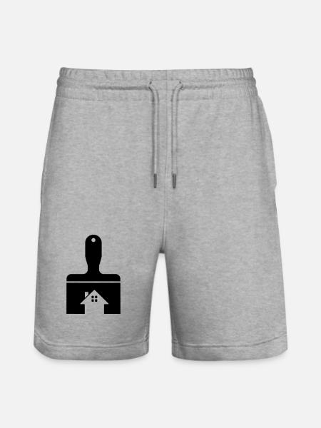Painter House Renovation Motif - Stanley/Stella Trainer Unisex Organic Jogging Shorts - heather grey