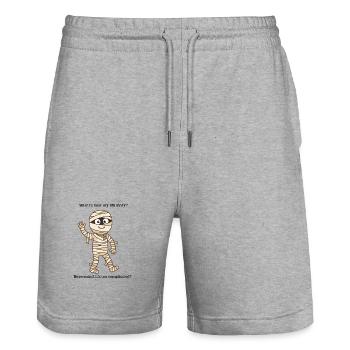 Too Complicated Mummy – lustiges Halloween-T-Shirt - Stanley/Stella Unisex Bio Joggingshorts Trainer  - Grau meliert - Vorne - Nik (191cm) & Marisol (170cm)