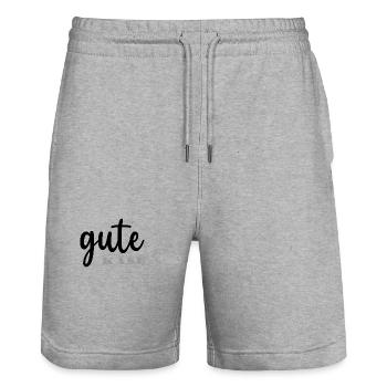 gute Käse - Stanley/Stella Unisex Bio Joggingshorts Trainer  - Grau meliert - Vorne - Nik (191cm) & Marisol (170cm)