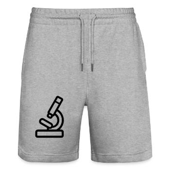 Mikroskop - Stanley/Stella Unisex Bio Joggingshorts Trainer  - Grau meliert - Vorne - Nik (191cm) & Marisol (170cm)