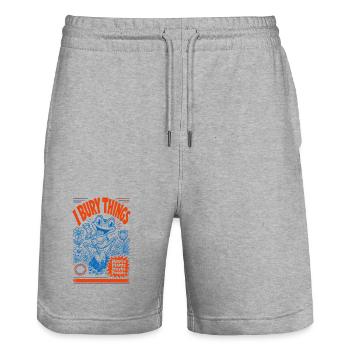 Stadtgarten schmutzige Dinge vielleicht Pflanzen - Stanley/Stella Unisex Bio Joggingshorts Trainer  - Grau meliert - Vorne - Nik (191cm) & Marisol (170cm)