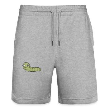 TINY ACTIVISTS | Caterpillar - Stanley/Stella Trainer Unisex Organic Jogging Shorts - heather grey - Front - Nik (191cm) & Marisol (170cm)