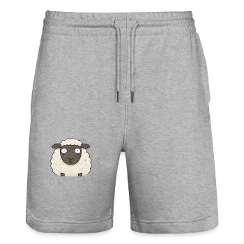 PETITS ACTIVISTES | Moutons - Short de jogging bio TRAINER Stanley/Stella unisexe - gris chiné - Devant - Nik (191cm) & Marisol (170cm)