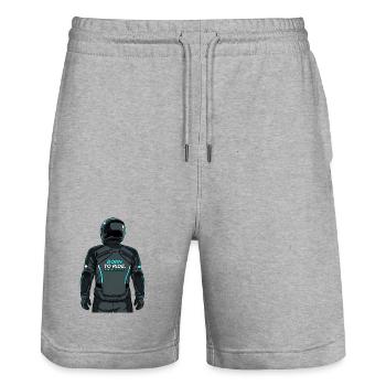 Motorcyclist - Born To Ride - Stanley/Stella Trainer Unisex Organic Jogging Shorts - heather grey - Front - Nik (191cm) & Marisol (170cm)