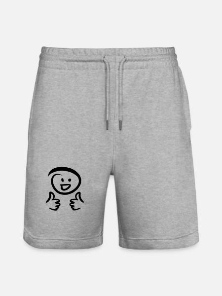 La faccia ride, mostra due pollici in su. Emoticon. - Pantaloncini da jogger ecologici unisex Trainer di Stanley/Stella - grigio melange
