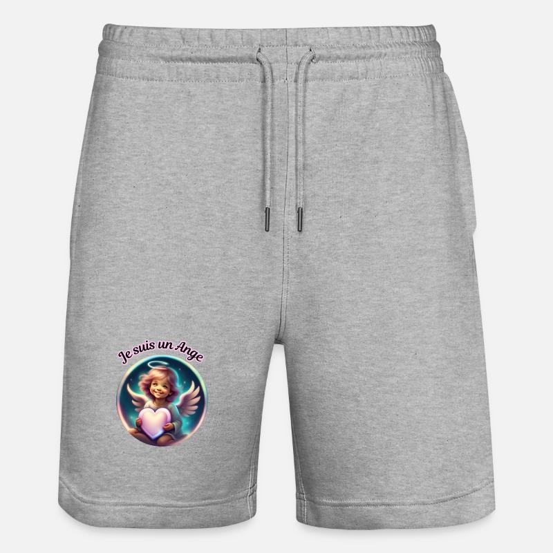 Je suis un Ange - Short de jogging bio TRAINER Stanley/Stella unisexe - gris chiné