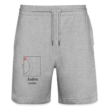 Handball - Rechtsaußen - Stanley/Stella Unisex Bio Joggingshorts Trainer  - Grau meliert - Vorne - Nik (191cm) & Marisol (170cm)