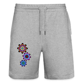 Down The Line - Stanley/Stella Trainer Unisex Organic Jogging Shorts - heather grey - Front - Nik (191cm) & Marisol (170cm)
