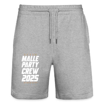 Malle Party Crew 2025 - Stanley/Stella Unisex Bio Joggingshorts Trainer  - Grau meliert - Vorne - Nik (191cm) & Marisol (170cm)
