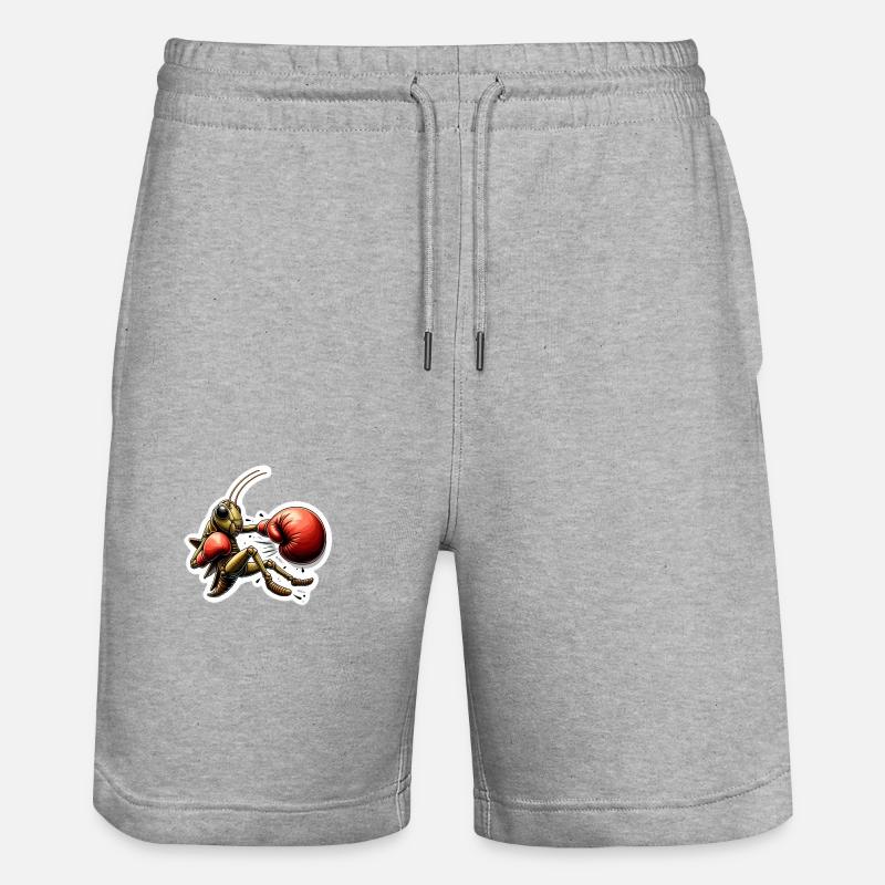 Une sauterelle boxeuse - Short de jogging bio TRAINER Stanley/Stella unisexe - gris chiné