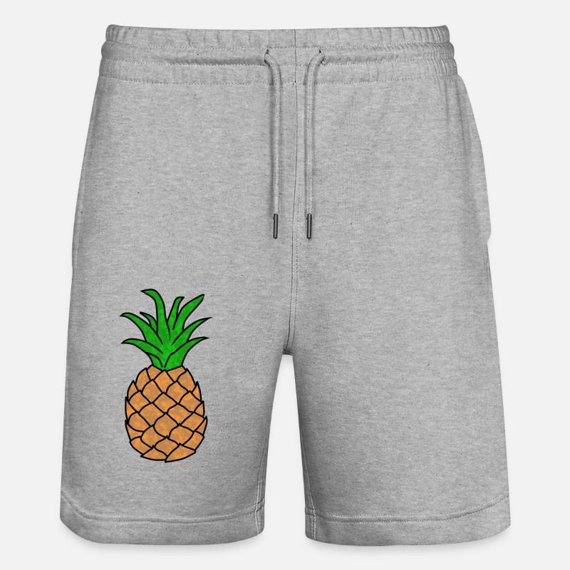 Dessin d’Ananas - Short de jogging bio TRAINER Stanley/Stella unisexe - gris chiné