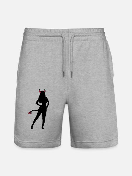 Devil Hot Girl - Stanley/Stella Trainer Unisex Organic Jogging Shorts - heather grey