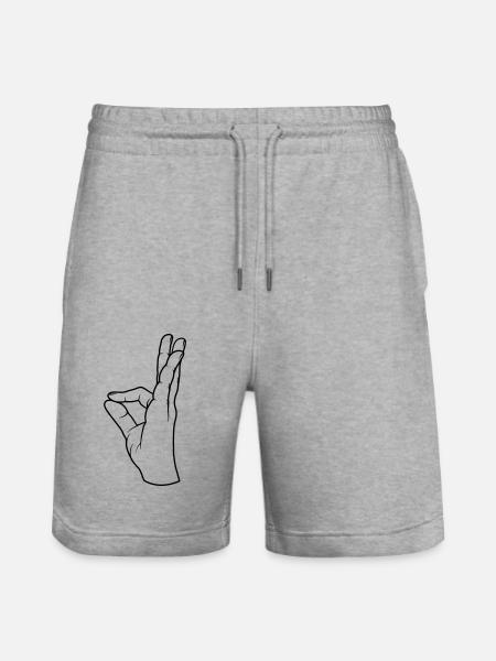 Hand gesture perfect very tasty - Stanley/Stella Trainer Unisex Organic Jogging Shorts - heather grey