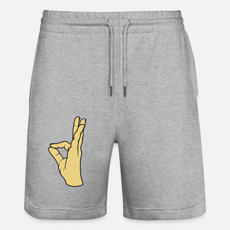 Perfekt sehr lecker Handgeste - Stanley/Stella Unisex Bio Joggingshorts Trainer  - Grau meliert