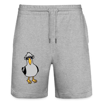 Cool View Seagull Sunglasses - Stanley/Stella Trainer Unisex Organic Jogging Shorts - heather grey - Front - Nik (191cm) & Marisol (170cm)