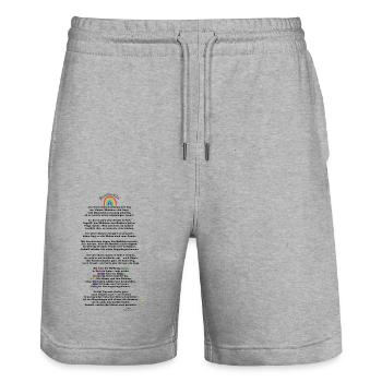 Regenbogen bauen - Gedicht - Hoffnung - Motivation - Stanley/Stella Unisex Bio Joggingshorts Trainer  - Grau meliert - Vorne - Nik (191cm) & Marisol (170cm)