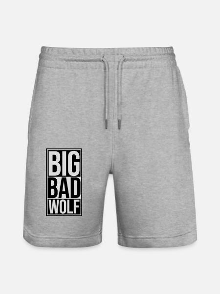 big bad wolf quote - Stanley/Stella Trainer Unisex Organic Jogging Shorts - heather grey