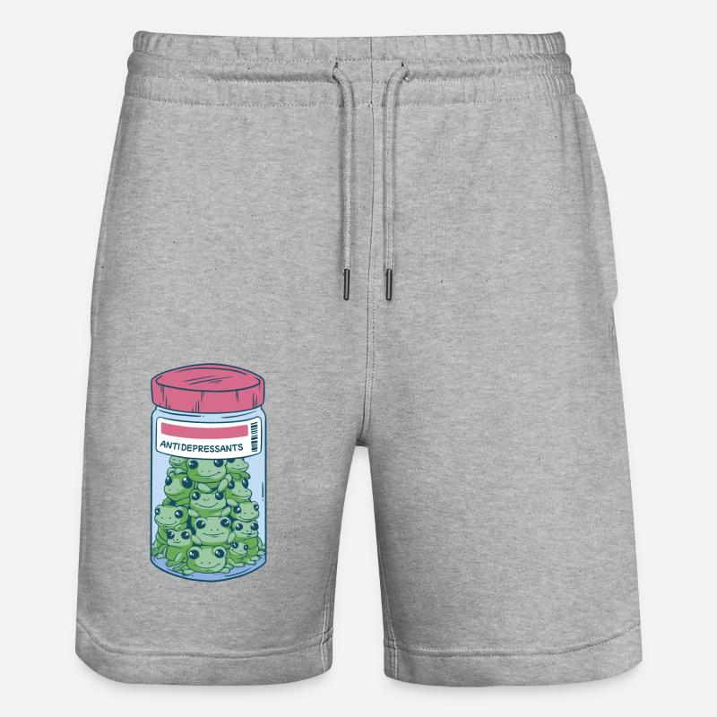 grenouilles dans un bocal - Short de jogging bio TRAINER Stanley/Stella unisexe - gris chiné