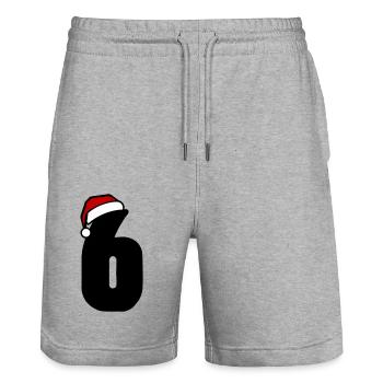 6 Numéro de Noël - Short de jogging bio TRAINER Stanley/Stella unisexe - gris chiné - Devant - Nik (191cm) & Marisol (170cm)