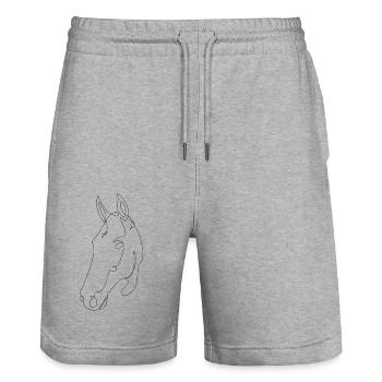 Pferdekopf Deluna - Stanley/Stella Unisex Bio Joggingshorts Trainer  - Grau meliert - Vorne - Nik (191cm) & Marisol (170cm)