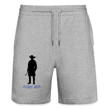 Pirate ship ahoy - Stanley/Stella Trainer Unisex Organic Jogging Shorts - heather grey - Front - Nik (191cm) & Marisol (170cm)
