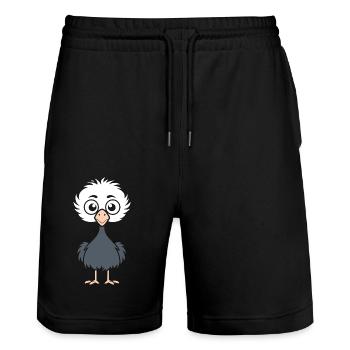 autruche - Short de jogging bio TRAINER Stanley/Stella unisexe - noir - Devant - Nik (191cm) & Marisol (170cm)